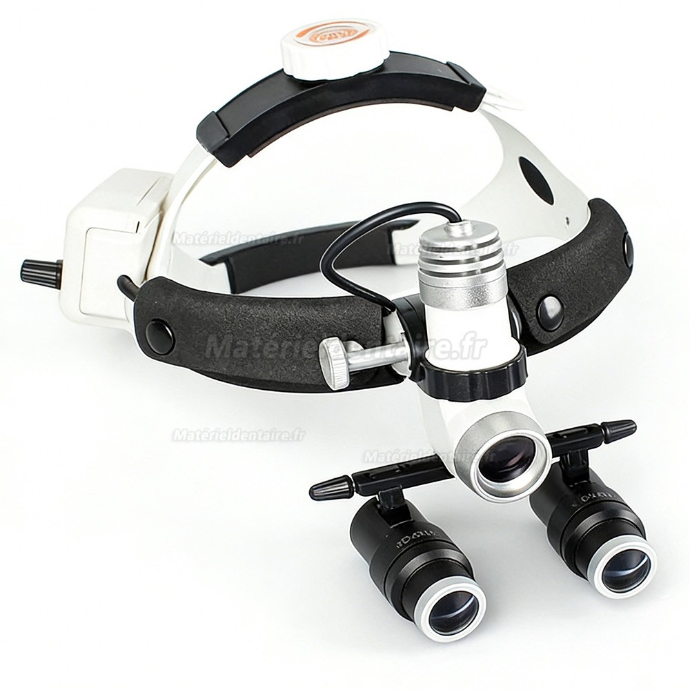 KWS 4.0X  loupes dentaires binoculaires + KWS KD-203AY-4 3W lampe frontale m&eacute;dicale LED avec 2 piles
